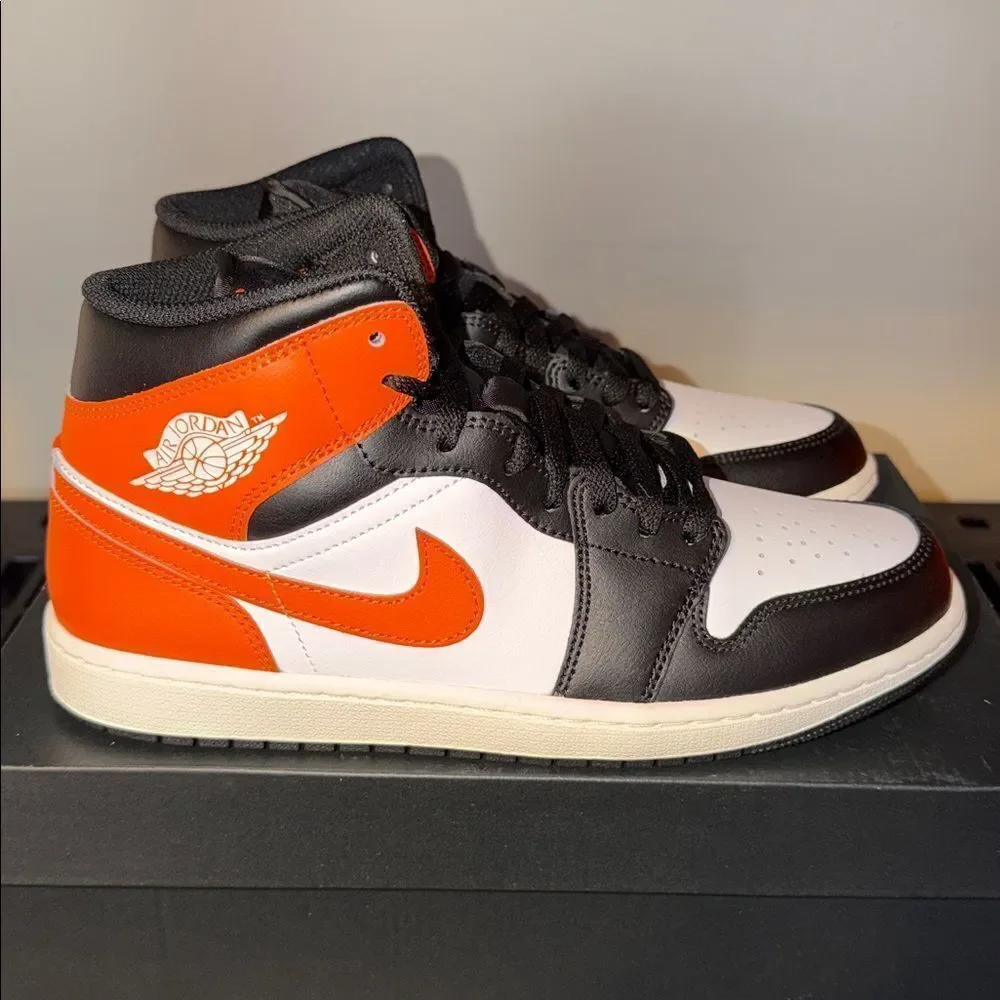 Air Jordan 1 Mid Starfish Orange Black DQ8426-801 Men’s Size 9.5